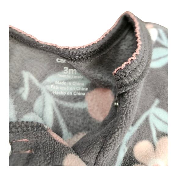 Carter's 3m Long Sleeve Gray Snap Up Sleeper - Picture 2 of 8